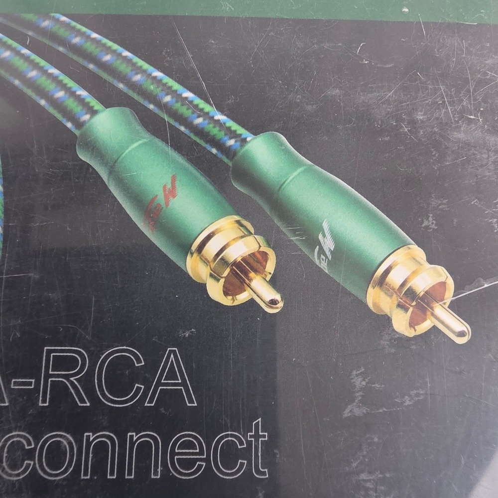 Analogue Fever Grade Audio Cable 15', 5 meters RCA HI-Fi Braided Gold Leads NIB